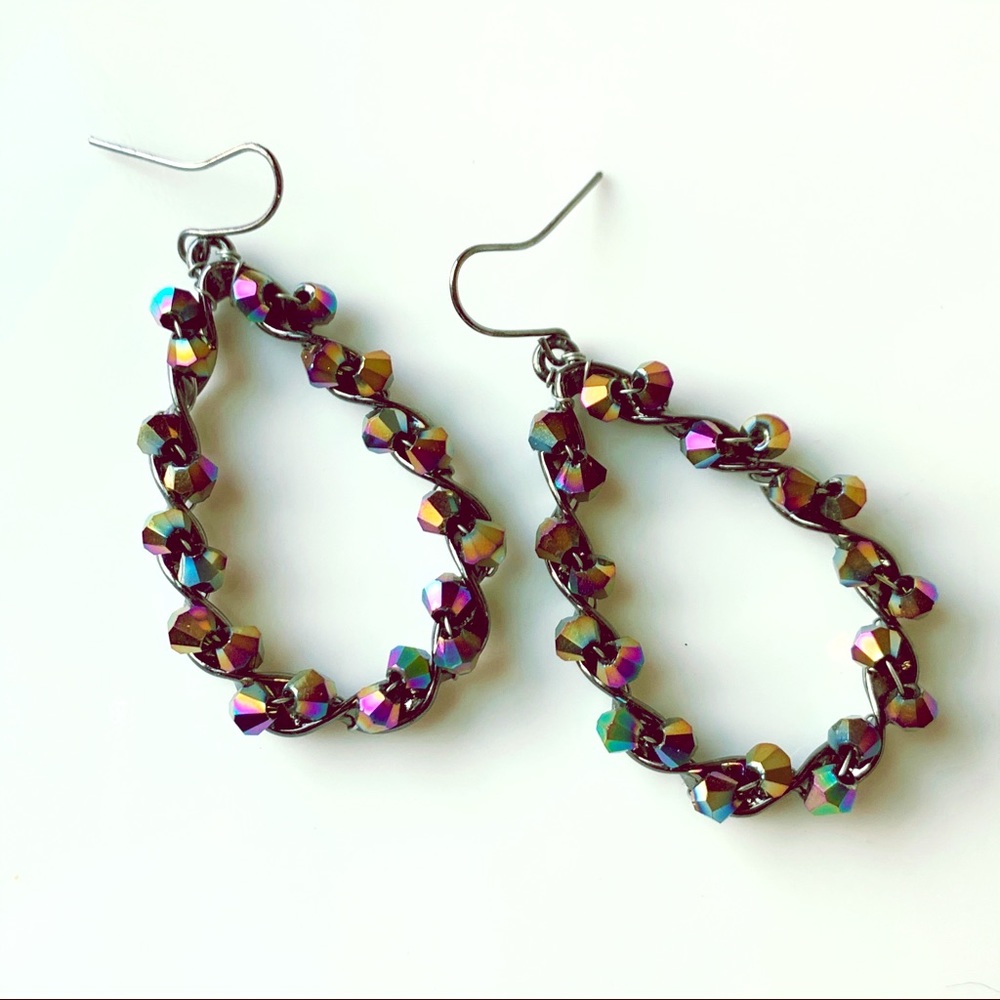 Crystal Wire Wrapped Earrings Pierced